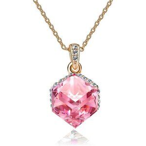 Color Changing Cubic Austrian Crystal Pendant Necklace